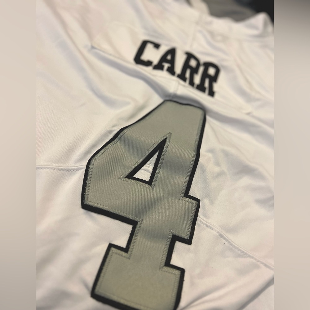 Las Vegas raider Carr jersey #4, NFL, Nike, white, grey, black, size XL